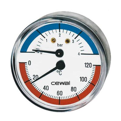 Термоманометр радіальний Cewal TRR 80 VI (0-6Bar 0-120°C) Термоманометр радіальний Cewal TRR 80 VI (0-6Bar 0-120°C)