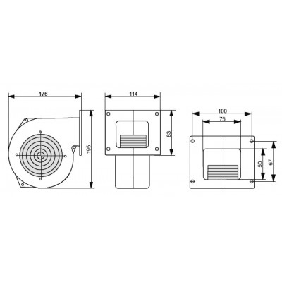 Вентилятор для котла KG-Elektronik DP-120 - 275м. Куб.