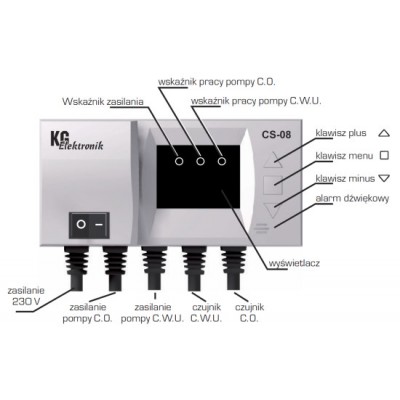 Автоматика управління насосом ГВП та ЦО KG Elektronik CS-08