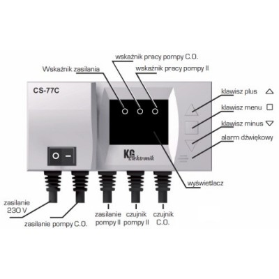 Автоматика управління насосом ГВП та ЦО KG Elektronik CS-77C