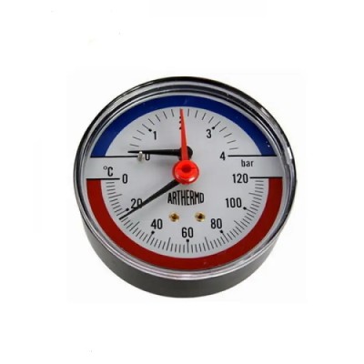 Термоманометр аксіальний ARTHERMO TI003 (80mm, 0-4bar, 0-120°C) Термоманометр аксіальний ARTHERMO TI003 (80mm, 0-4bar, 0-120°C)