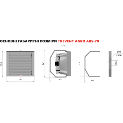 Тепловентилятор TREVENT AGRO-ABS 70 кВт Тепловентилятор TREVENT AGRO-ABS 70 кВт