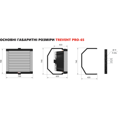 Водяний тепловентилятор TREVENT PRO 65 кВт Водяний тепловентилятор TREVENT PRO 65 кВт