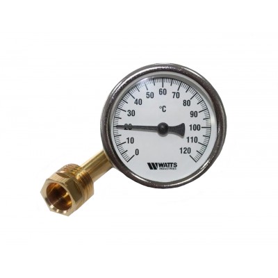 Термометр біметалічний аксіальний Watts F+R801(T63/50 D/63, 0-120° L50m) Термометр біметалічний аксіальний Watts F+R801(T63/50 D/63, 0-120° L50m)
